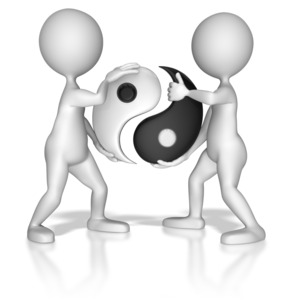 Put Together Yin Yang Symbol PowerPoint clipart graphic preview.