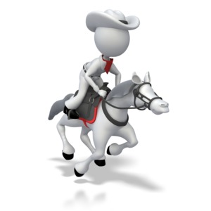 Cowboy Riding Horse PowerPoint clipart graphic preview.