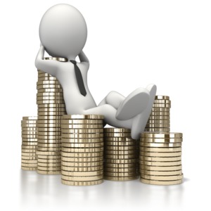 Relaxing Cash PowerPoint clipart graphic preview.