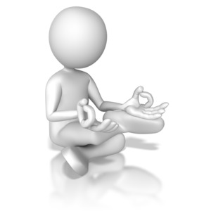 Stick Figure Meditation PowerPoint clipart graphic preview.