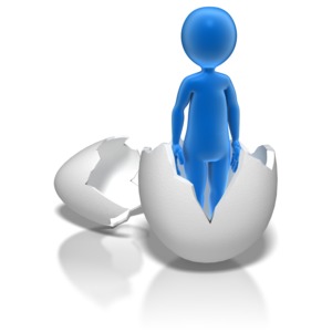 Stick Figure In Egg PowerPoint clipart graphic preview.