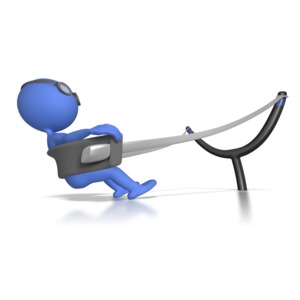 Launching From Sling Shot PowerPoint clipart graphic preview.