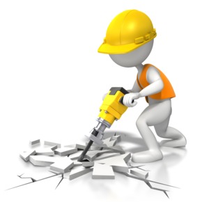 Jackhammer - Under Construction PowerPoint clipart graphic preview.