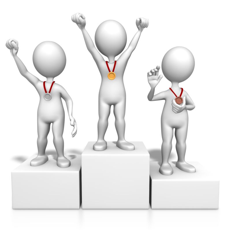 High-resolution clipart illustration of Winners On Podium, designed for corporate project kickoff meetings, creative strategy brainstorming, and innovative product development pitches.