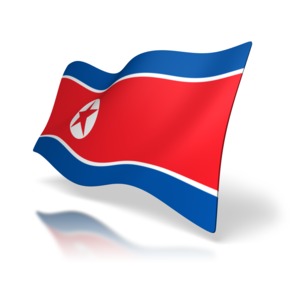 North Korean Flag Perspective PowerPoint clipart graphic preview.
