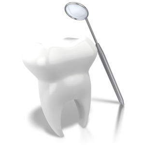 Checking Tooth With Mirror PowerPoint clipart graphic preview.