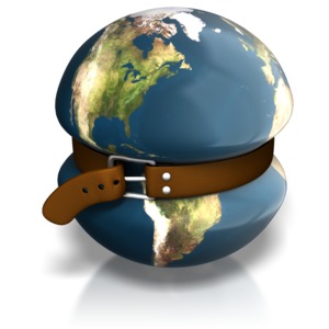 Earth Tighten Belt PowerPoint clipart graphic preview.