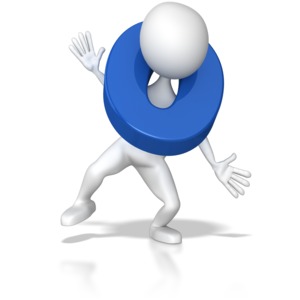 Stick Figure Holding Letter O PowerPoint clipart graphic preview.