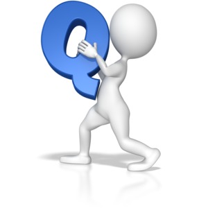 Stick Figure Holding Letter Q PowerPoint clipart graphic preview.