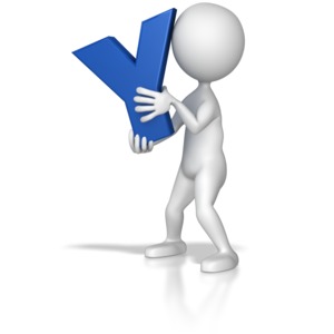 Stick Figure Holding Letter Y PowerPoint clipart graphic preview.