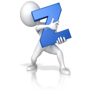 Stick Figure Holding Letter Z PowerPoint clipart graphic preview.