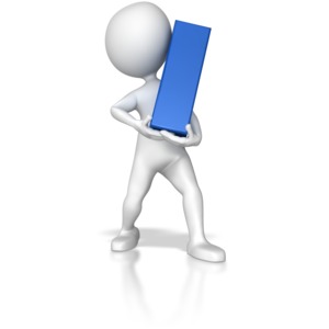 Stick Figure Holding Letter I PowerPoint clipart graphic preview.