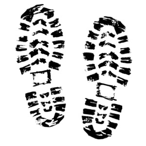 Pair Boot Prints PowerPoint clipart graphic preview.