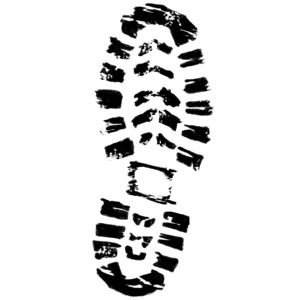 Single Boot Print PowerPoint clipart graphic preview.