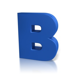 Single Letter B PowerPoint clipart graphic preview.