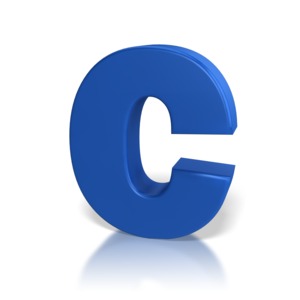Single Letter C PowerPoint clipart graphic preview.