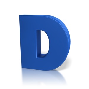 Single Letter D PowerPoint clipart graphic preview.
