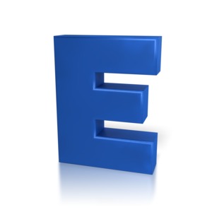 Single Letter E PowerPoint clipart graphic preview.