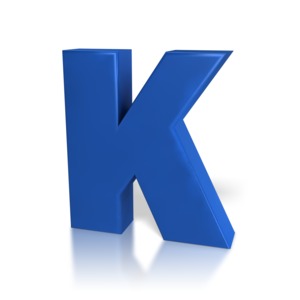 Single Letter K PowerPoint clipart graphic preview.