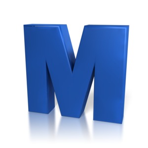 Single Letter M PowerPoint clipart graphic preview.