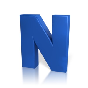 Single Letter N PowerPoint clipart graphic preview.