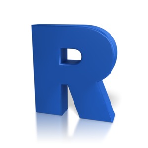 Single Letter R PowerPoint clipart graphic preview.