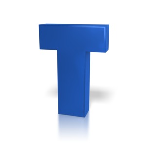 Single Letter T PowerPoint clipart graphic preview.