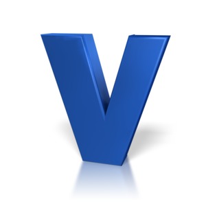 Single Letter V PowerPoint clipart graphic preview.