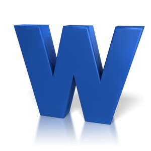 Single Letter W PowerPoint clipart graphic preview.
