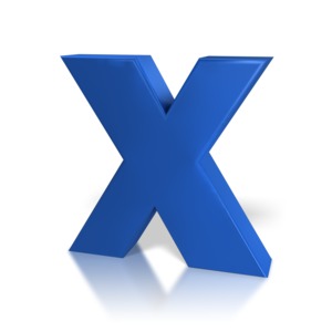 Single Letter X PowerPoint clipart graphic preview.