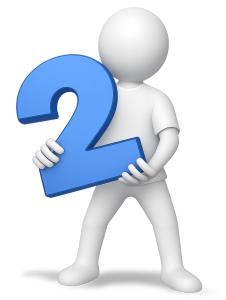 Stick Figure Holding Two PowerPoint clipart graphic preview.