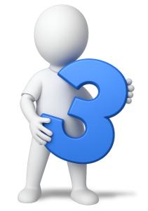 Stick Figure Holding Three PowerPoint clipart graphic preview.