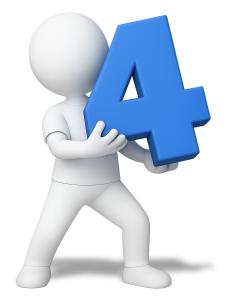 Stick Figure Holding Four PowerPoint clipart graphic preview.