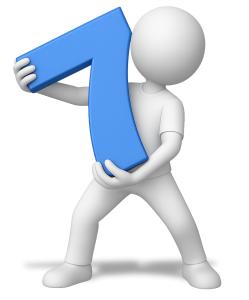 Stick Figure Holding Seven PowerPoint clipart graphic preview.