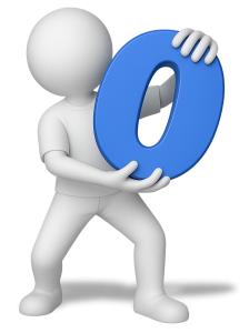 Stick Figure Holding Zero PowerPoint clipart graphic preview.