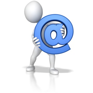 Stick Figure Holding At Sign PowerPoint clipart graphic preview.