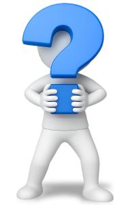 Stick Figure Holding Question Mark PowerPoint clipart graphic preview.