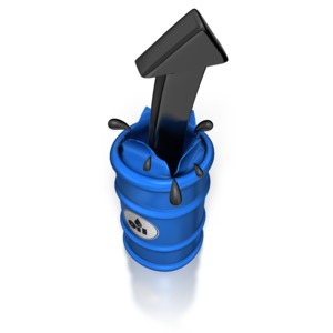 Oil Barrel Arrow Burst PowerPoint clipart graphic preview.