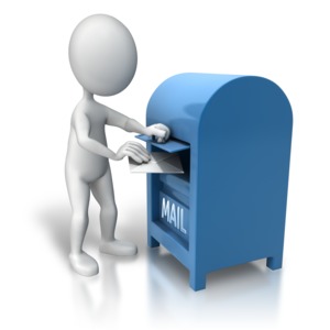 Dropping Off Mail PowerPoint clipart graphic preview.