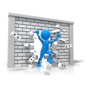 Freedom Breaking Through Wall PowerPoint clipart graphic preview.