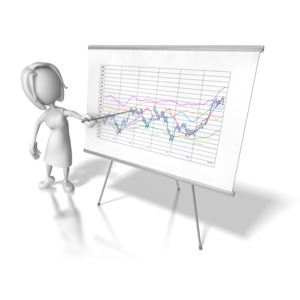 Woman Chart Data Trend PowerPoint clipart graphic preview.