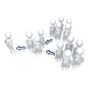 Up The Chain Of Command PowerPoint clipart graphic preview.