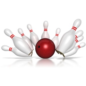 Bowling Strike PowerPoint clipart graphic preview.