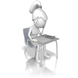 Woman Taking a Test PowerPoint clipart graphic preview.