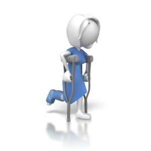 Woman on Crutches PowerPoint clipart graphic preview.