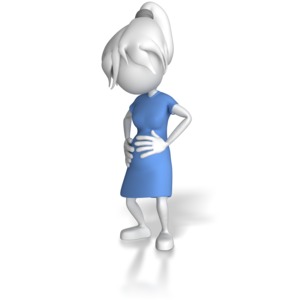 Woman Cradeling Stomach PowerPoint clipart graphic preview.