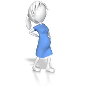 Woman Pregnant Holding Back PowerPoint clipart graphic preview.