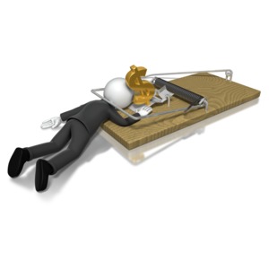 Business Man Money Trap PowerPoint clipart graphic preview.