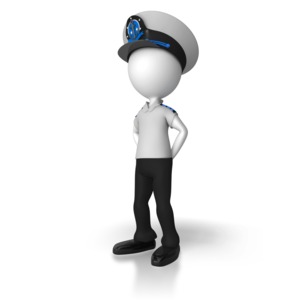 Captain At Parade Rest PowerPoint clipart graphic preview.