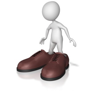 Big Shoes To Fill PowerPoint clipart graphic preview.